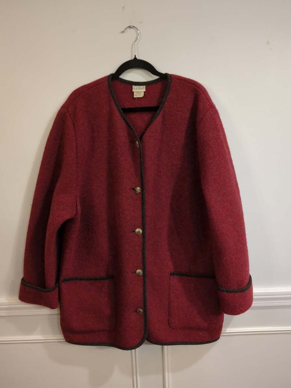 L.L. Bean Wool Loden Jacket Red Made in Austria X-Large